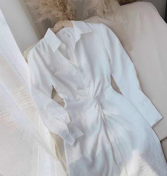 Elegant White Body Shirt Dress - Timeless & Versatile